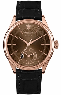 Rolex Cellini Dual Time Solid 18k Everose Gold Men's Watch 50525-0016
