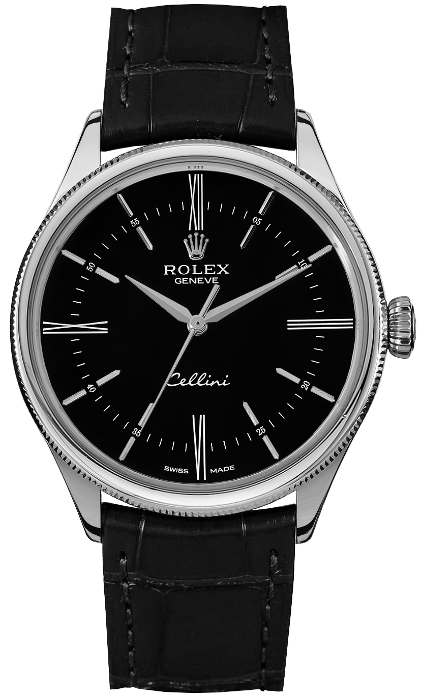 50509 Rolex Cellini Time Black Dial Watch