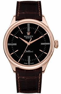 Rolex Cellini Time Black Dial Double Bezel Men's Watch 50505-0008