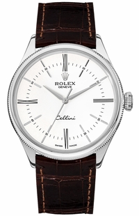 Rolex Cellini Time White Dial Index Hour Markers Men's Watch 50509