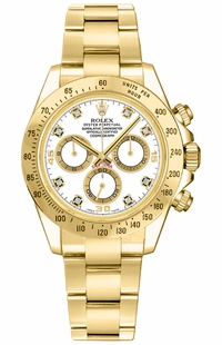 Rolex Cosmograph Daytona White Diamond Dial Watch 116528-0034