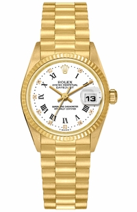 Rolex Datejust 31 18k Yellow Gold President Bracelet Women's Watch 68278