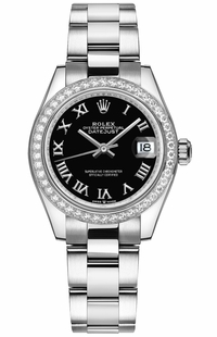 Rolex Datejust 31 Black Dial Diamond Bezel Women's Watch 278384RBR-0001