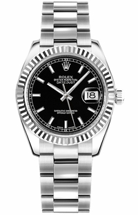 Rolex Datejust 31 Black Dial Oyster Bracelet Watch 178274-0034