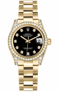 Rolex Datejust 31 Black Diamond Dial Watch 178158-0082