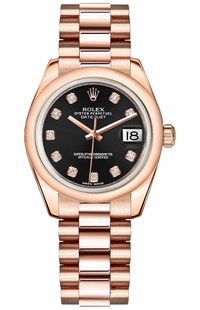 Rolex Datejust 31 Black Diamond Dial Watch 178245F-0020