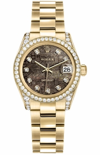 Rolex Datejust 31 Black Mother of Pearl Dial Watch 178158-0043