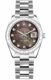 Rolex Datejust 31 Black Mother of Pearl Dial Women's Watch 178344-0015