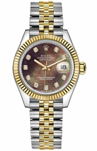 Rolex Datejust 31 Black Mother of Pearl Dial Women's Watch 278273-0024