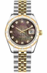 Rolex Datejust 31 Black Mother of Pearl Jubilee Women's Watch 178343-0010