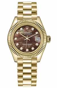 Rolex Datejust 31 Black Mother of Pearl Women's Watch 278278-0038