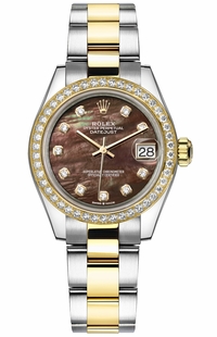 Rolex Datejust 31 Black Mother of Pearl Women's Watch 278383RBR-0023