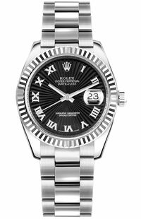 Rolex Datejust 31 Black Roman Numeral Dial Watch 178274
