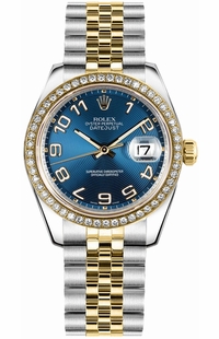 Rolex Datejust 31 Blue Dial Diamond Watch 178383