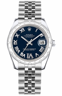 Rolex Datejust 31 Blue Dial Diamonds Women's Watch 178344
