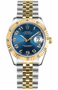 Rolex Datejust 31 Blue Dial Stainless Steel & Gold Watch 178313