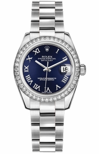 Rolex Datejust 31 Blue Dial White Gold Women's Watch 178384-0058