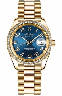 Rolex Datejust 31 Blue Dial Yellow Gold Watch 178288