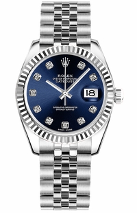 Rolex Datejust 31 Blue Diamond Dial Women's Watch 178274-0048