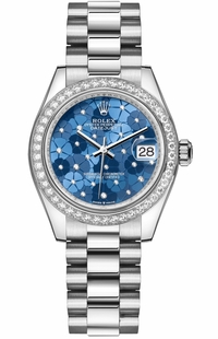 Rolex Datejust 31 Blue Floral Motif Diamond Dial Women's Watch 278289RBR-0025