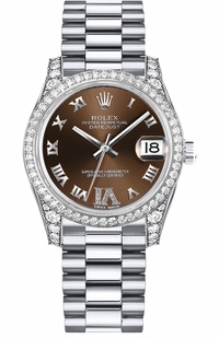 Rolex Datejust 31 Bronze Dial Diamond Women's Watch 178159-0050 