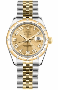 Rolex Datejust 31 Champagne Dial Diamond Watch 178343