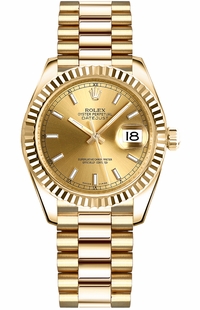 Rolex Datejust 31 Champagne Dial Gold Watch 178278-0025