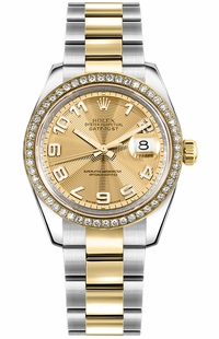 Rolex Datejust 31 Champagne Diamond Watch 178383