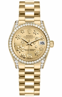 Rolex Datejust 31 Champagne Floral Dial Watch 178158