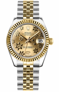 Rolex Datejust 31 Champagne Floral Motif Dial 178273