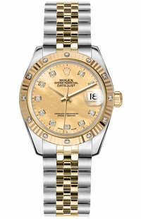 Rolex Datejust 31 Champagne Mother of Pearl Dial Women's Watch 178313-0029
