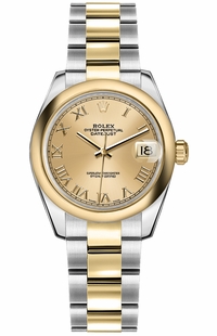 Rolex Datejust 31 Champagne Roman Numeral Dial Watch 178243-0072