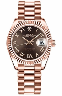Rolex Datejust 31 Chocolate Dial Diamond VI Women's Watch 278275-0025