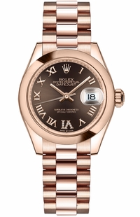 Rolex Datejust 31 Chocolate Dial Diamonds Women's Watch 278245-0024