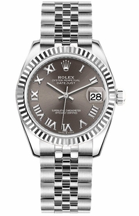 Rolex Datejust 31 Dark Grey Roman Numeral Dial Women's Watch 278274-0022