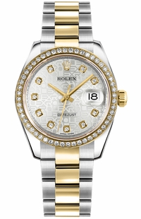 Rolex Datejust 31 Diamond Bezel Ladies Watch 178383-0022