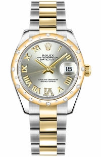 Rolex Datejust 31 Diamond Gold & Steel Luxury Women's Watch 178343-0002
