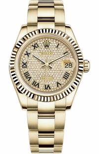 Rolex Datejust 31 Diamond Pave Dial Watch 178278-0135