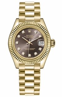 Rolex Datejust 31 Fluted Bezel President Bracelet Women's Watch 278278-0036