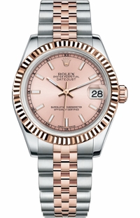 Rolex Datejust 31 Gold & Steel Pink Dial Watch 178271-0005