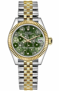 Rolex Datejust 31 Green Dial Diamonds Women's Watch 278273-0032