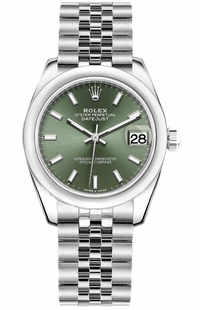 Rolex Datejust 31 Green Dial Jubilee Bracelet Women's Watch 278240-0012