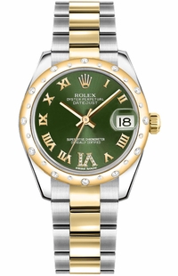 Rolex Datejust 31 Green Dial Oyster Bracelet Women's Watch 178343-0001