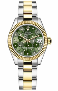 Rolex Datejust 31 Green Floral Motif Dial Women's Watch 278273-0031