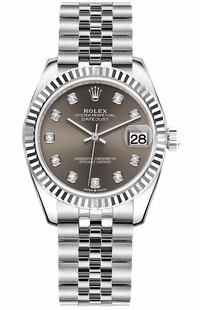 Rolex Datejust 31 Grey Dial Jubilee Bracelet Women's Watch 278274-0008