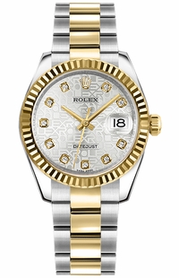 Rolex Datejust 31 Luxury Silver Jubilee Diamond Watch 178273-0010