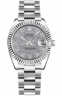 Rolex Datejust 31 Meteorite Grey Diamond Dial Watch 178274-0059