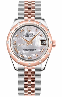 Rolex Datejust 31 Mother of Pearl Dial Rose Gold & Steel Watch 178341-0005