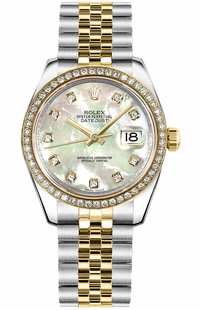 Rolex Datejust 31 Mother of Pearl Diamond Ladies Watch 178383-0008