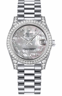 Rolex Datejust 31 Mother of Pearl Roman Numeral Dial Watch 178159-0047